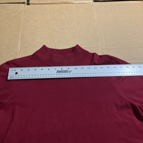 Josephine Chaus XL Red Cardigan, Silk Blend Stretch Sweater Lightweight Cardigan - Picture 4 of 9